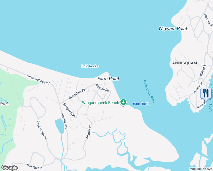 map of restaurants, bars, coffee shops, grocery stores, and more near 6 Point Road in Gloucester