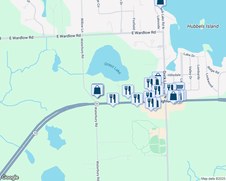 map of restaurants, bars, coffee shops, grocery stores, and more near in Oakland County