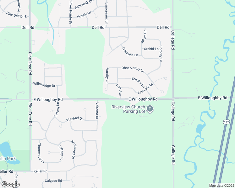 map of restaurants, bars, coffee shops, grocery stores, and more near 2511 Lott Avenue in Delhi charter Township