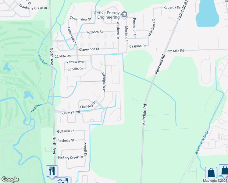 map of restaurants, bars, coffee shops, grocery stores, and more near 23743 Ravenswood Road in Clinton Township