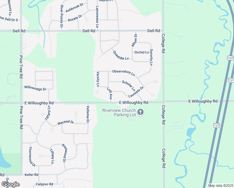 map of restaurants, bars, coffee shops, grocery stores, and more near 3665 Laureate Drive in Delhi Charter Township