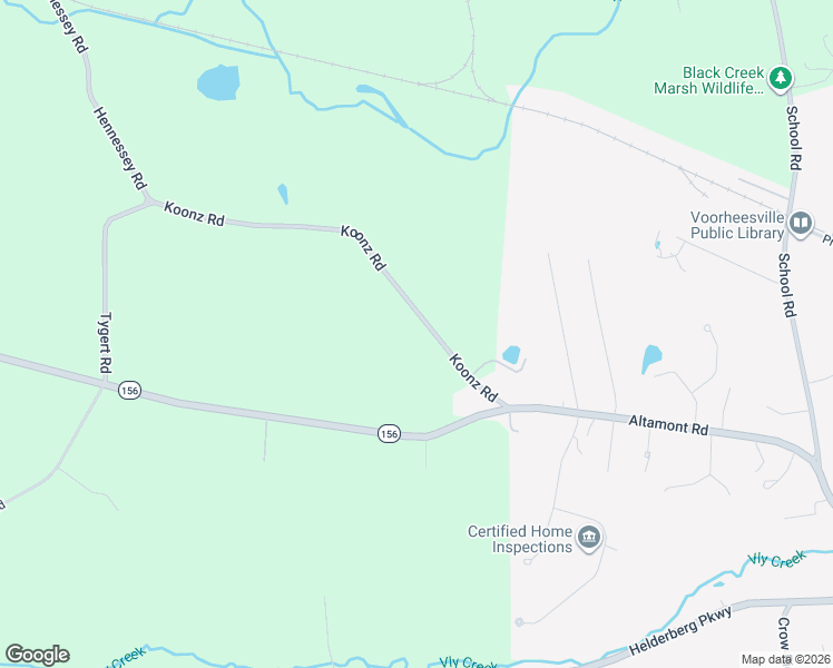 map of restaurants, bars, coffee shops, grocery stores, and more near 39 Koonz Road in Voorheesville