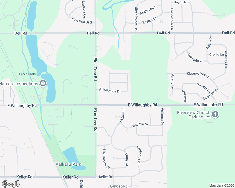 map of restaurants, bars, coffee shops, grocery stores, and more near 3943 Willowridge Drive in Delhi charter Township
