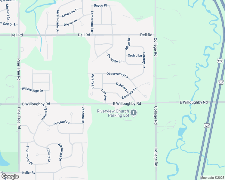 map of restaurants, bars, coffee shops, grocery stores, and more near 3665 Laureate Drive in Delhi charter Township