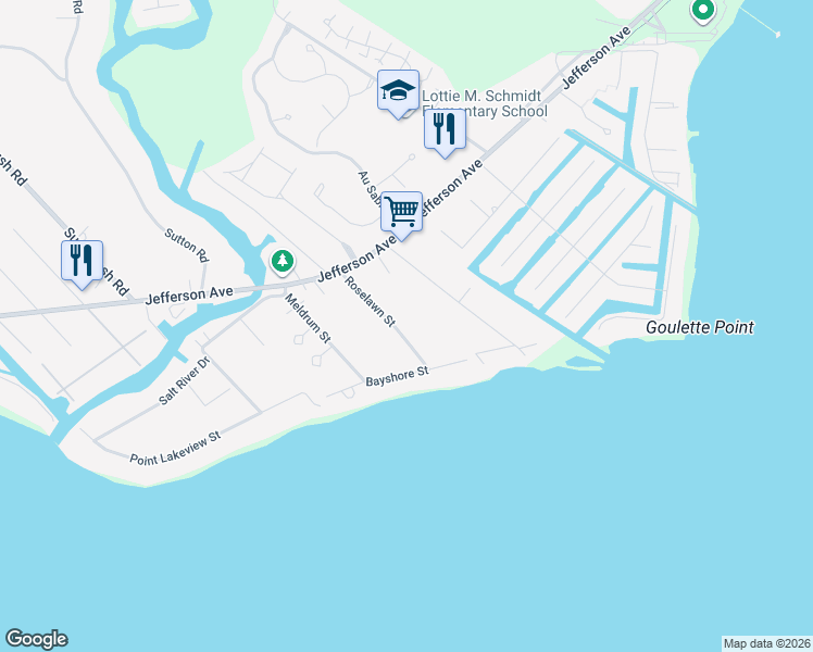 map of restaurants, bars, coffee shops, grocery stores, and more near 33689 Roselawn Street in New Baltimore