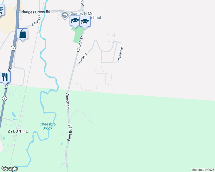 map of restaurants, bars, coffee shops, grocery stores, and more near 22 Apache Drive in North Adams