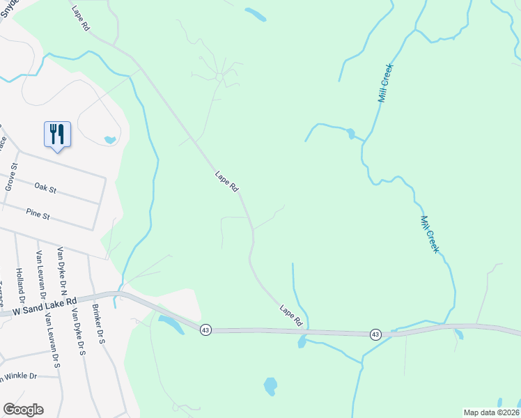 map of restaurants, bars, coffee shops, grocery stores, and more near 86 Lape Road in Wynantskill