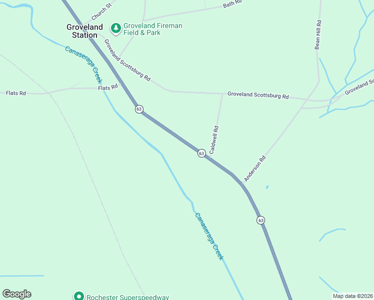 map of restaurants, bars, coffee shops, grocery stores, and more near 7572 New York 63 in Dansville