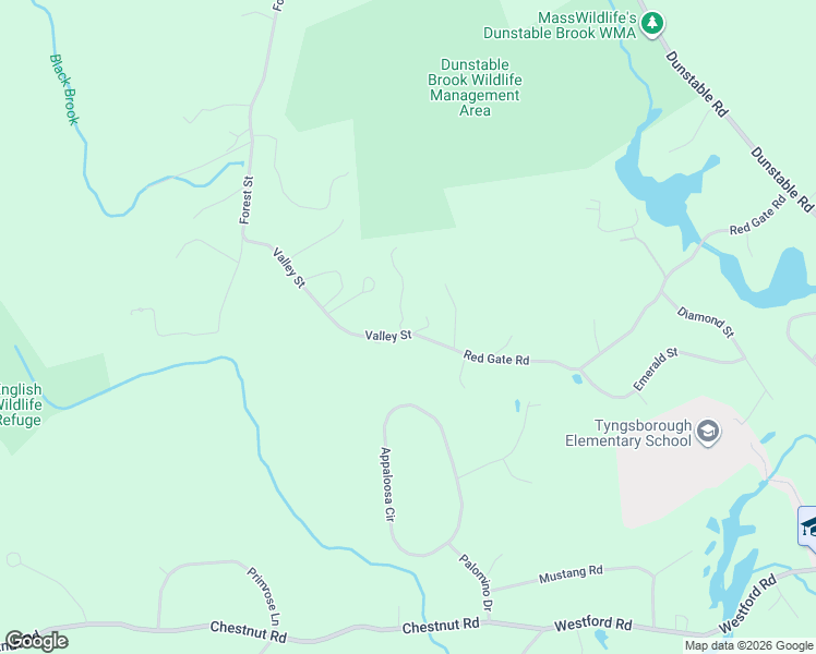 map of restaurants, bars, coffee shops, grocery stores, and more near 100 Red Gate Road in Tyngsborough