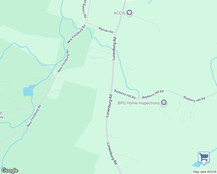 map of restaurants, bars, coffee shops, grocery stores, and more near 109 Lunenburg Road in Townsend