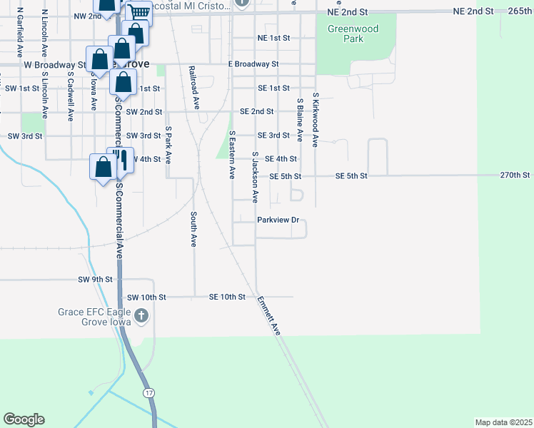 map of restaurants, bars, coffee shops, grocery stores, and more near 70-98 Parkview Drive in Eagle Grove