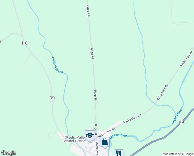 map of restaurants, bars, coffee shops, grocery stores, and more near 204 Ridge Road in South Otselic
