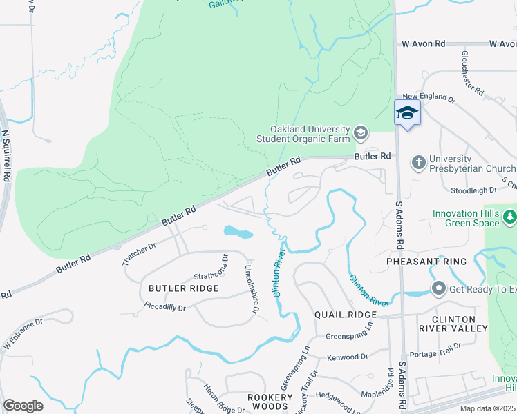 map of restaurants, bars, coffee shops, grocery stores, and more near 3610 Galloway Court in Rochester Hills