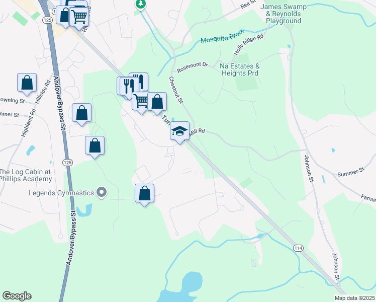 map of restaurants, bars, coffee shops, grocery stores, and more near 867 Turnpike Street in North Andover