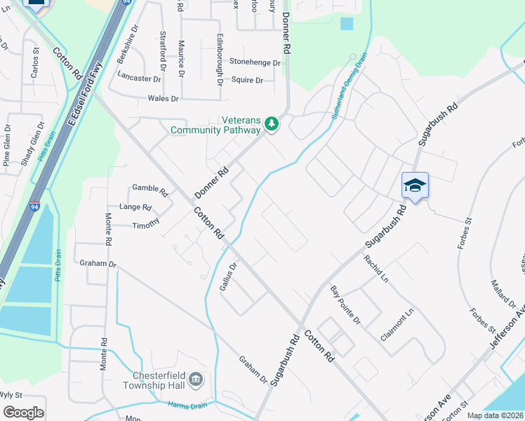 map of restaurants, bars, coffee shops, grocery stores, and more near 28613 Iris Drive in New Baltimore