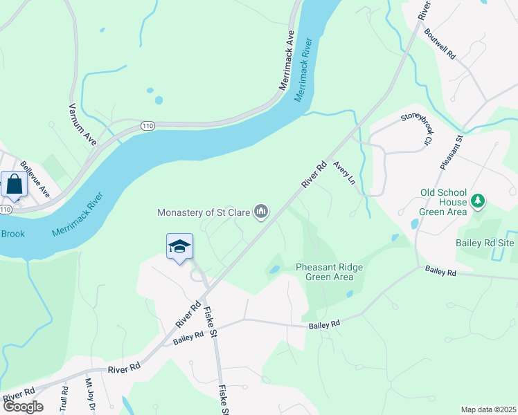 map of restaurants, bars, coffee shops, grocery stores, and more near 3 Francis Drive in Andover