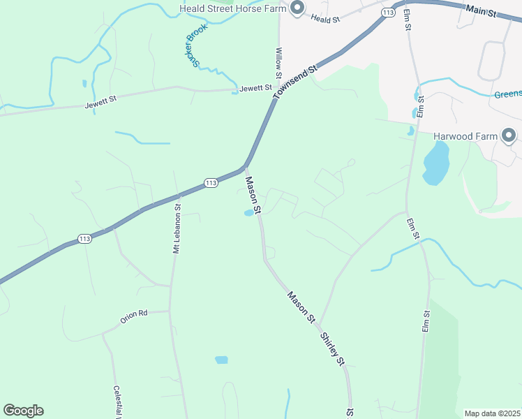 map of restaurants, bars, coffee shops, grocery stores, and more near 6 Mason Street in Pepperell