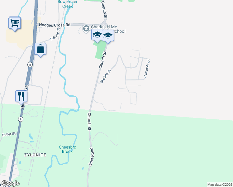 map of restaurants, bars, coffee shops, grocery stores, and more near 1-61 Aztec Dr in North Adams