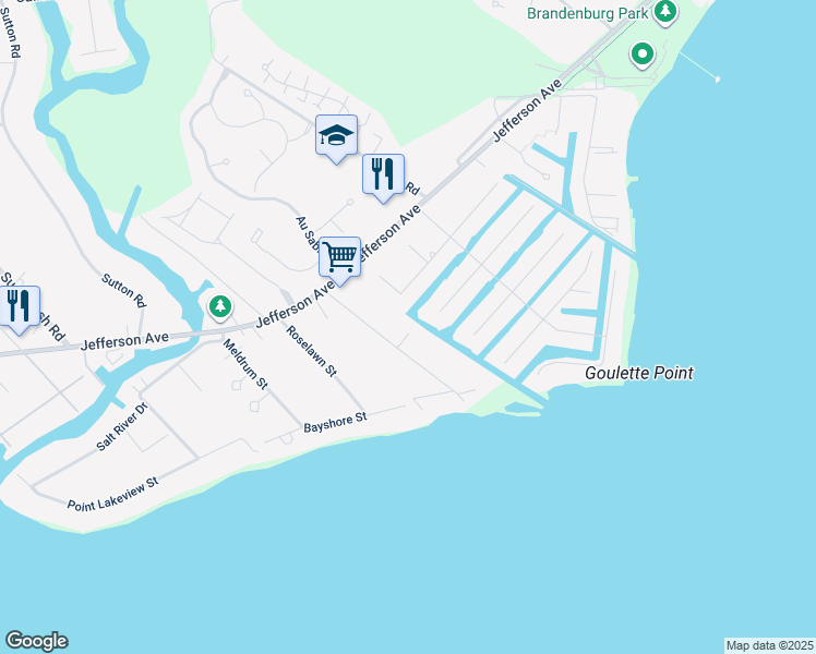 map of restaurants, bars, coffee shops, grocery stores, and more near 33790 Colonial in New Baltimore