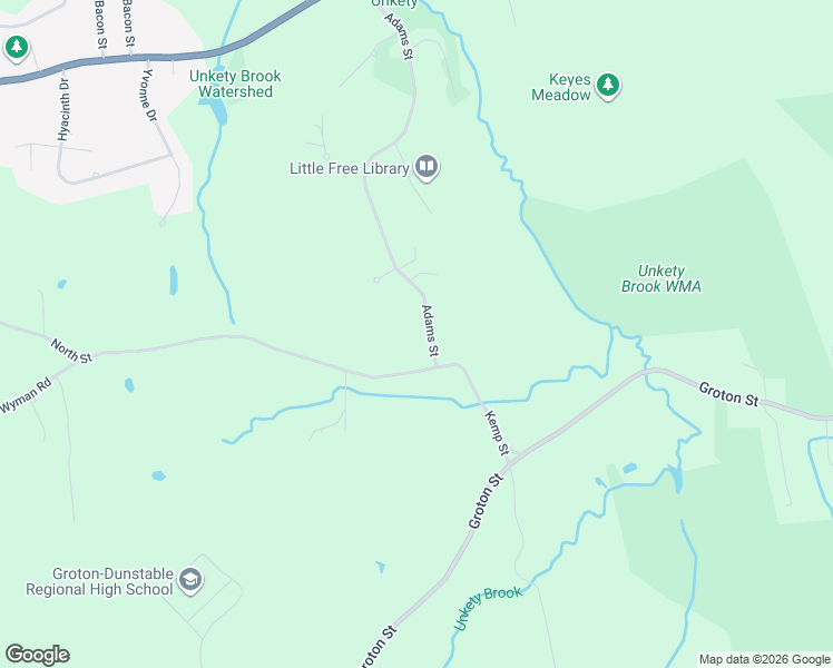 map of restaurants, bars, coffee shops, grocery stores, and more near 235 Kemp Street in Dunstable