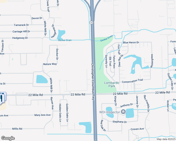 map of restaurants, bars, coffee shops, grocery stores, and more near 49446 East Woods Drive in Shelby Township