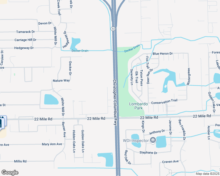 map of restaurants, bars, coffee shops, grocery stores, and more near 49446 East Woods Drive in Shelby Charter Township