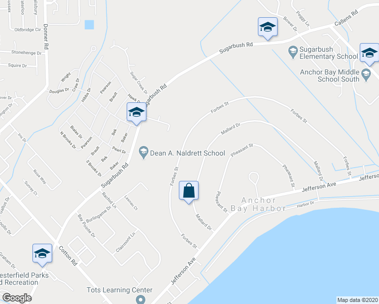 map of restaurants, bars, coffee shops, grocery stores, and more near 47962 Forbes Street in New Baltimore