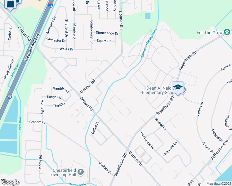 map of restaurants, bars, coffee shops, grocery stores, and more near 28613 Iris Drive in New Baltimore