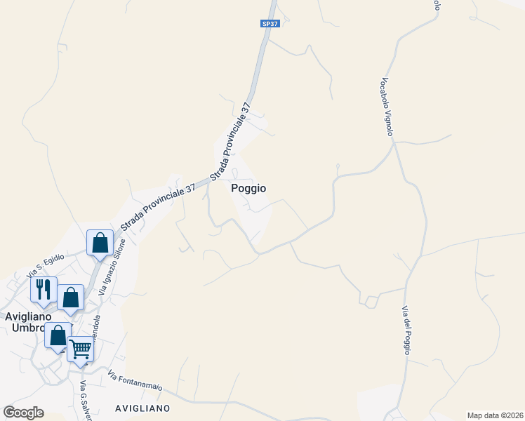 map of restaurants, bars, coffee shops, grocery stores, and more near 24 Strada del Poggio in Poggio
