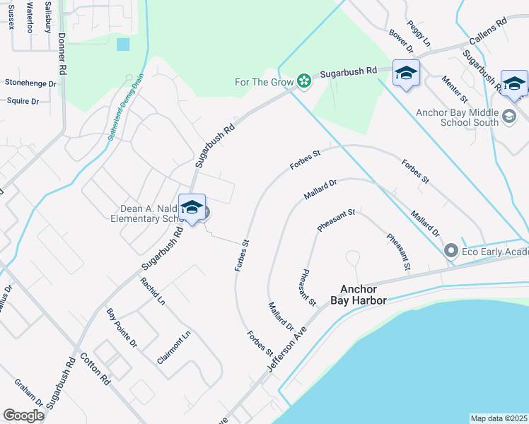 map of restaurants, bars, coffee shops, grocery stores, and more near 47962 Forbes Street in New Baltimore