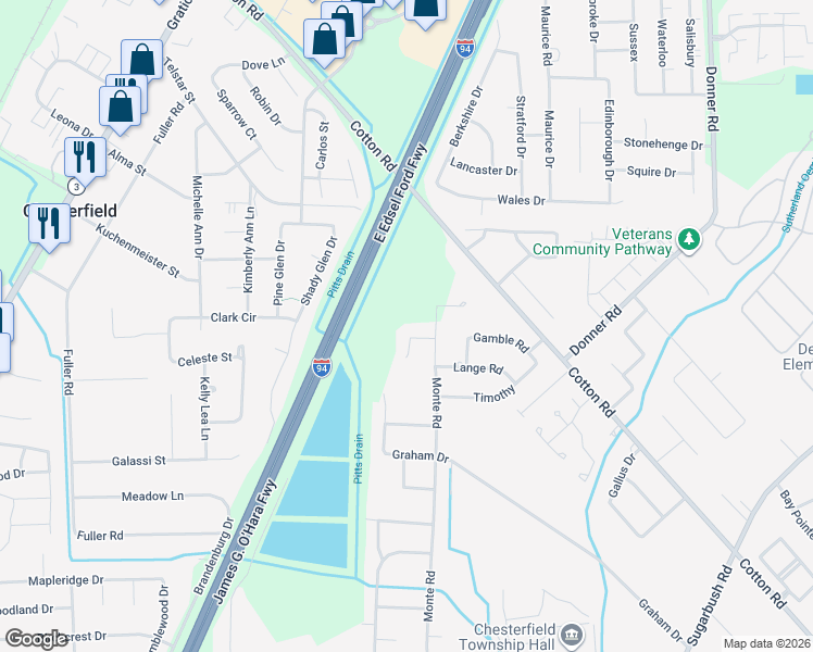 map of restaurants, bars, coffee shops, grocery stores, and more near 28311 Gold in New Baltimore