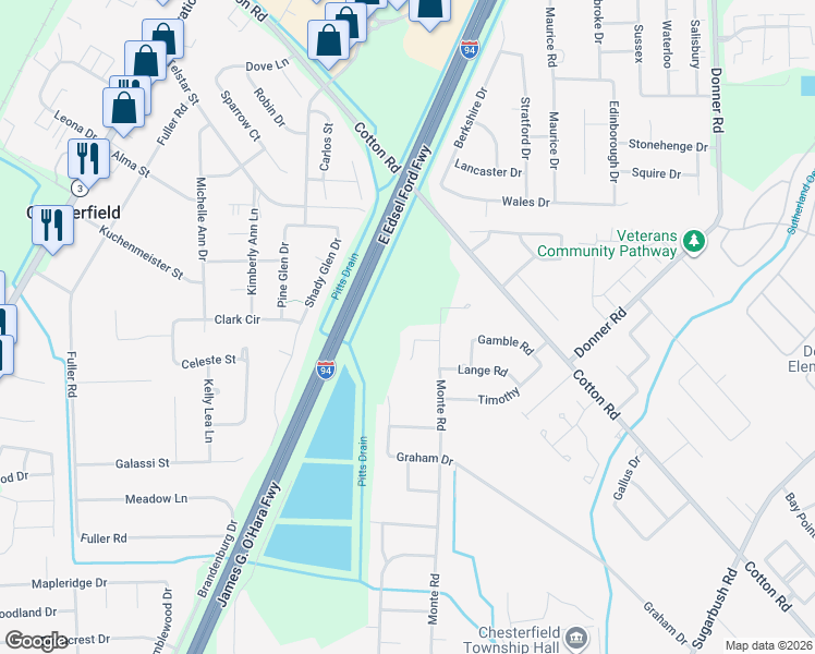 map of restaurants, bars, coffee shops, grocery stores, and more near 28311 Gold in New Baltimore