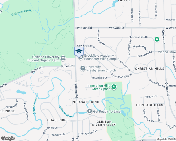 map of restaurants, bars, coffee shops, grocery stores, and more near 2729 Stoodleigh Drive in Rochester Hills