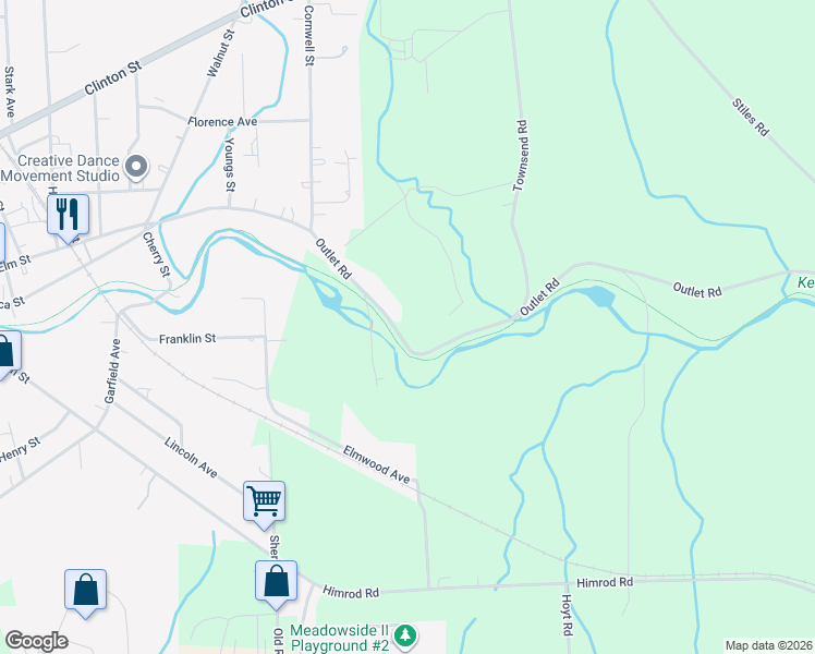 map of restaurants, bars, coffee shops, grocery stores, and more near 1934 Outlet Road in Penn Yan