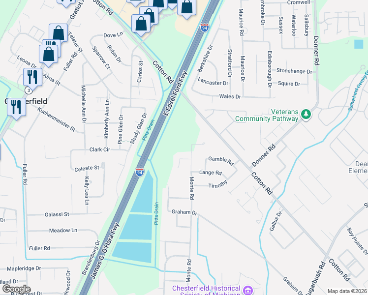 map of restaurants, bars, coffee shops, grocery stores, and more near 28315 Gold in New Baltimore
