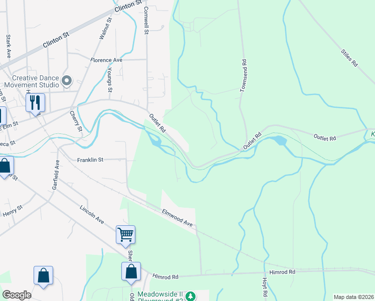 map of restaurants, bars, coffee shops, grocery stores, and more near 1934 Outlet Road in Penn Yan
