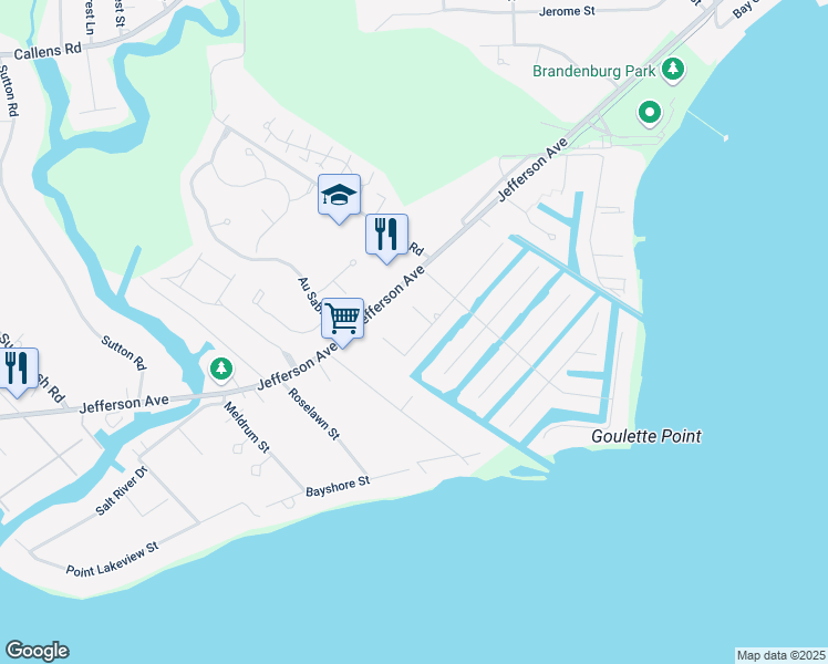 map of restaurants, bars, coffee shops, grocery stores, and more near 49515 Compass Point Drive in New Baltimore