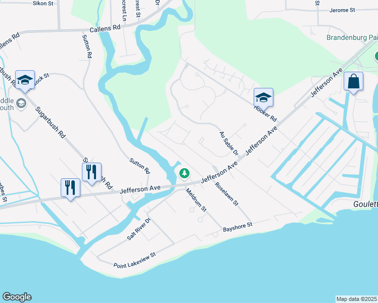 map of restaurants, bars, coffee shops, grocery stores, and more near 33043 Killewald Street in New Baltimore