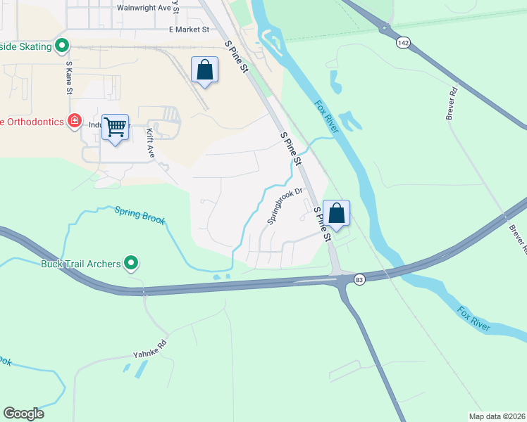 map of restaurants, bars, coffee shops, grocery stores, and more near 1072 Springbrook Drive in Burlington