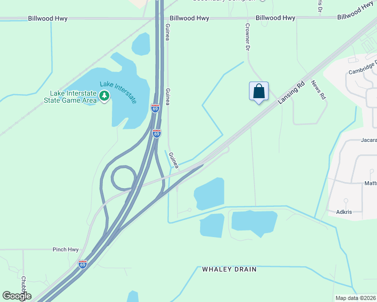 map of restaurants, bars, coffee shops, grocery stores, and more near 6545 Lansing Road in Charlotte