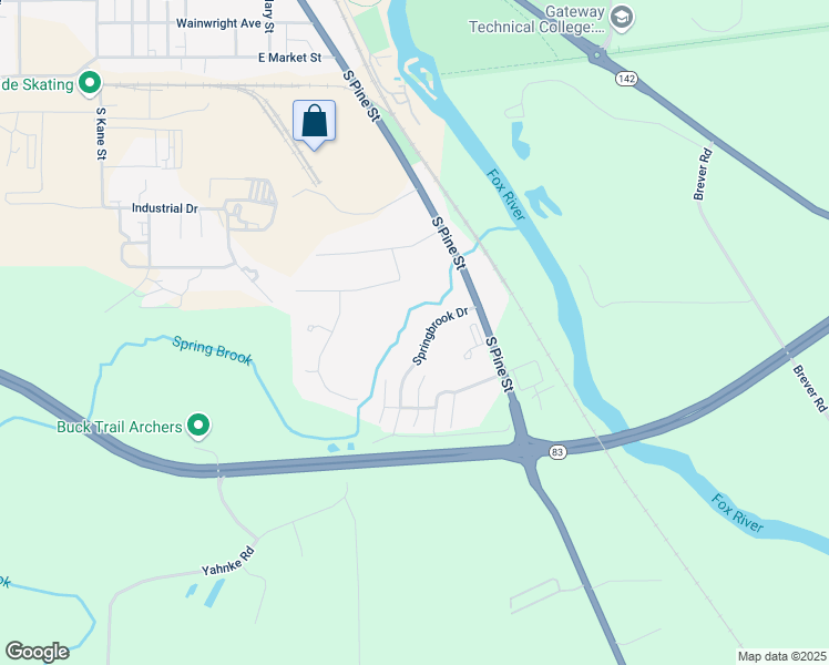 map of restaurants, bars, coffee shops, grocery stores, and more near 1041 Springbrook Drive in Burlington