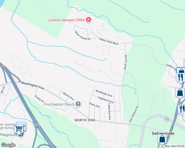 map of restaurants, bars, coffee shops, grocery stores, and more near 1 Justin Court in Rensselaer