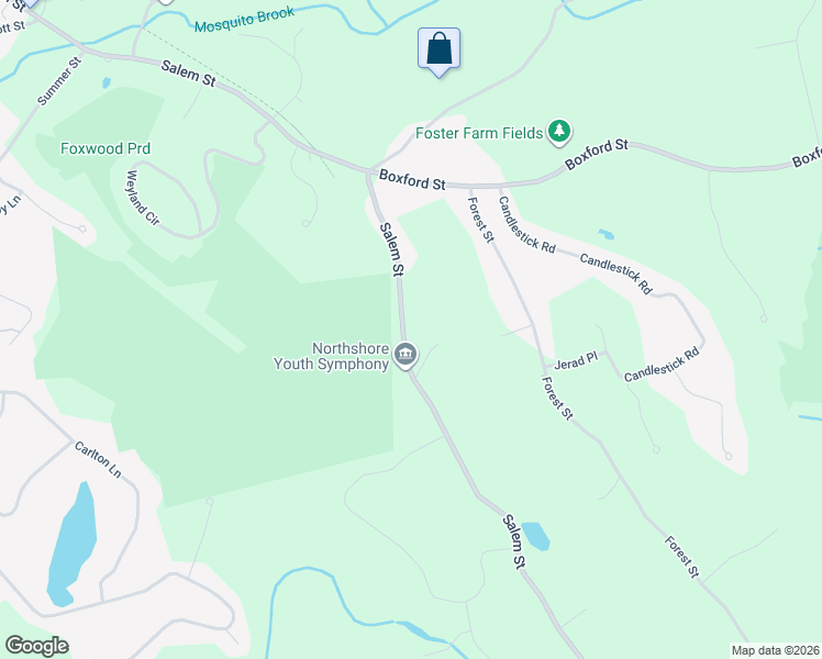 map of restaurants, bars, coffee shops, grocery stores, and more near 1160 Salem Street in North Andover