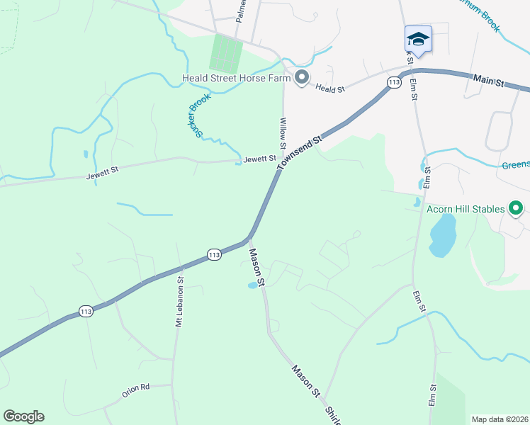 map of restaurants, bars, coffee shops, grocery stores, and more near 57 Massachusetts 113 in Pepperell