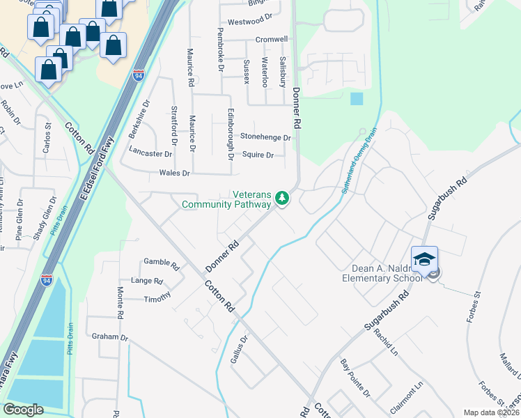 map of restaurants, bars, coffee shops, grocery stores, and more near 28775 Yarmouth Court in New Baltimore