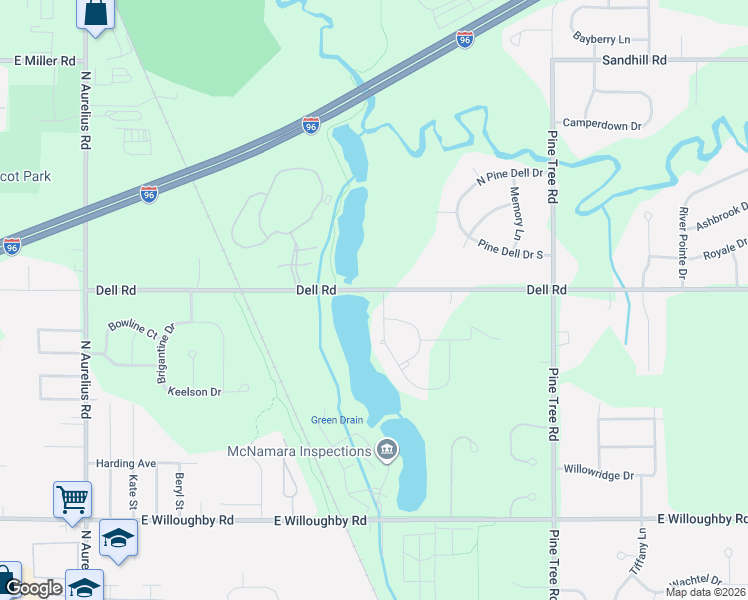 map of restaurants, bars, coffee shops, grocery stores, and more near 2745 Maritime Dr in Lansing