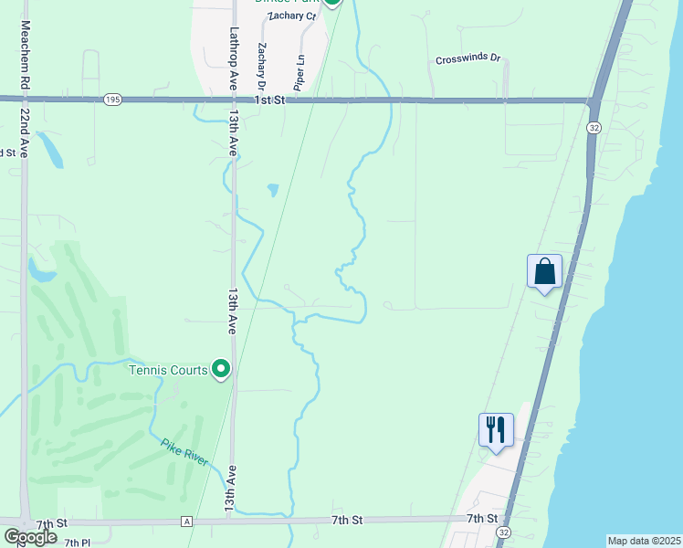 map of restaurants, bars, coffee shops, grocery stores, and more near 359 13th Avenue in Racine