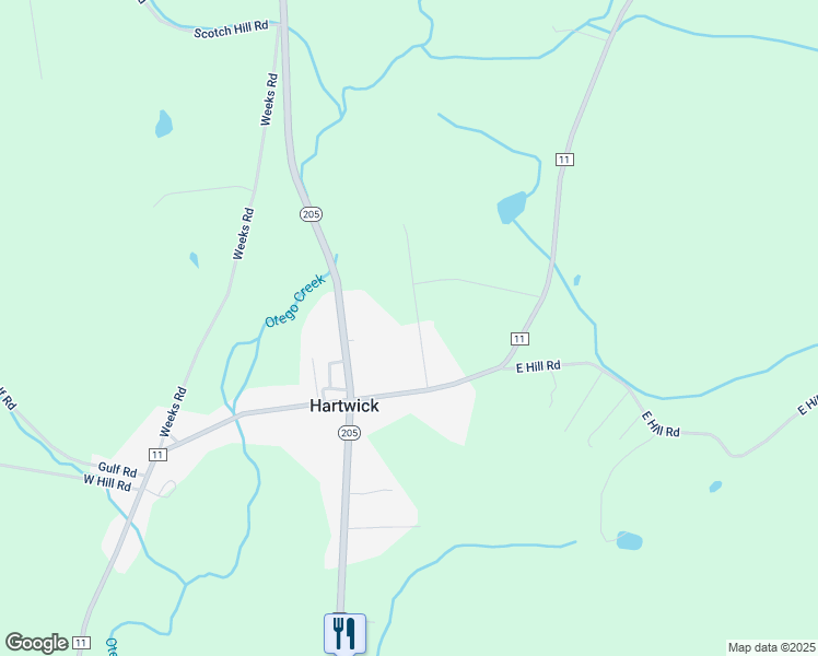 map of restaurants, bars, coffee shops, grocery stores, and more near 1-335 Wells Avenue in Hartwick