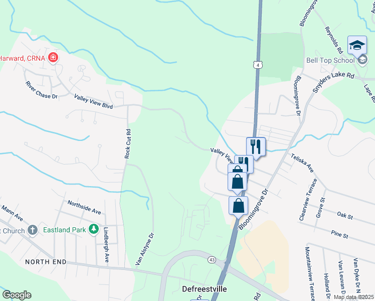 map of restaurants, bars, coffee shops, grocery stores, and more near 1719 Washington Avenue in Rensselaer