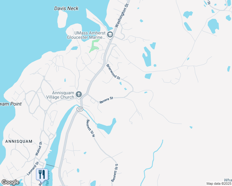 map of restaurants, bars, coffee shops, grocery stores, and more near 19R Brierwood Street in Gloucester